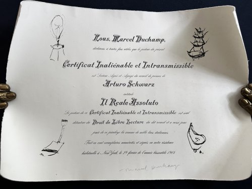Il Reale Assoluto. With 10 lithographs by Man Ray & 2 by Duchamp. Schwarz. 1964.